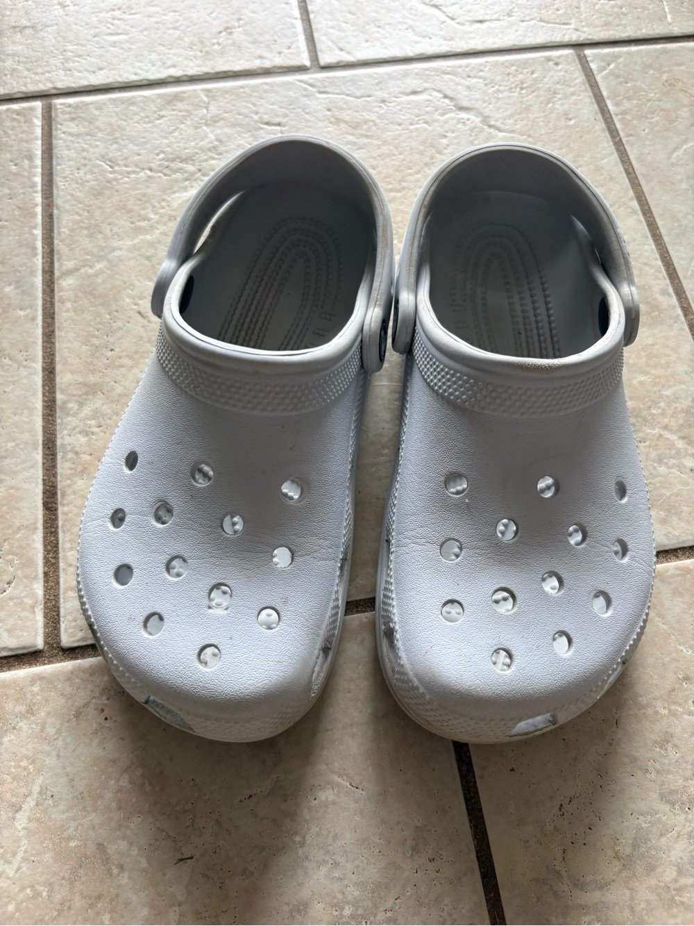 CROCS Kids White Slip-On Clog Sandals with Heel Strap